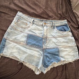FASHION NOVA | Summer | Piece Of You Patchwork Denim Shorts - Medium Blue Wash